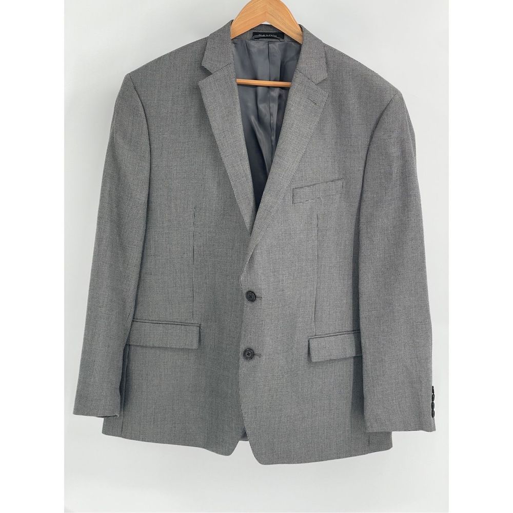 Lauren Ralph Lauren Blazer‎ Suit Jacket Men's 48 Black White Houndstooth